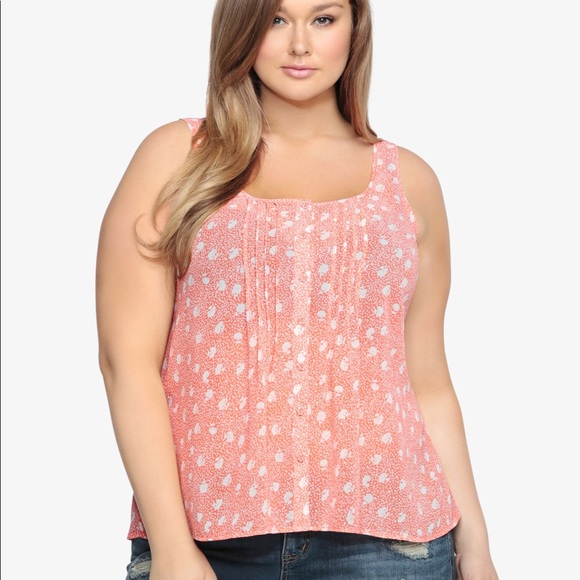 SOLD - Torrid Floral Tulip Back Tank - Size 2 - Picture 3 of 8